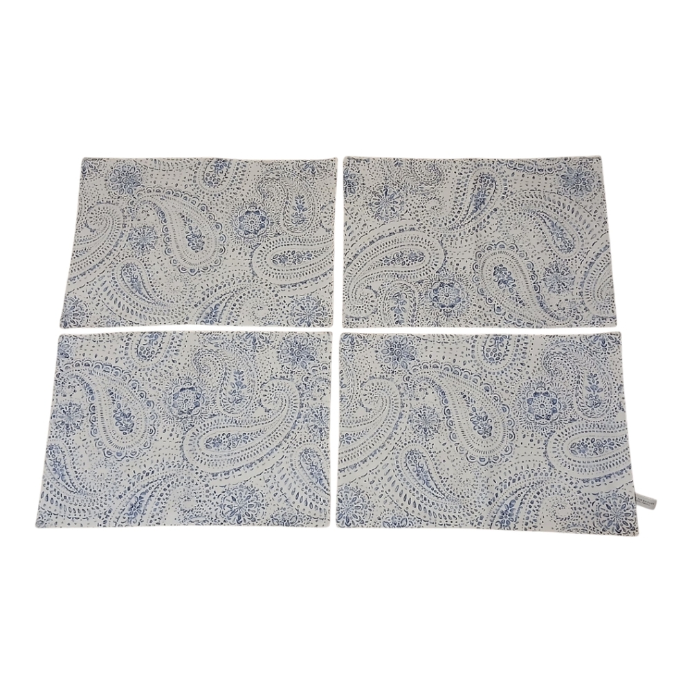 4 Rachel Ashwell The Farmhouse Placemats Blue Paisley